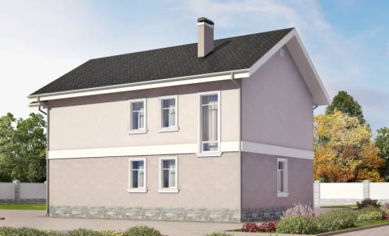 170-008-П Проект двухэтажного дома, экономичный коттедж из бризолита Северодвинск | Проекты домов от House Expert