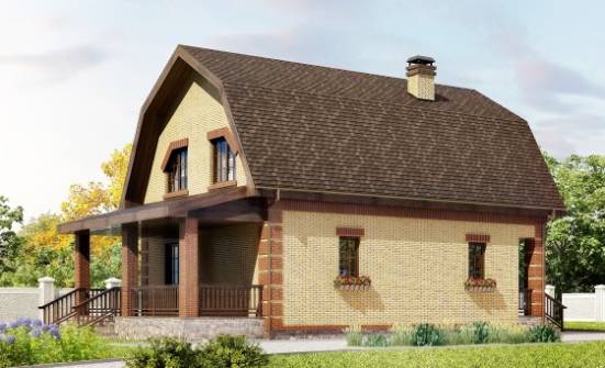 130-005-Л Проект двухэтажного дома мансардой, компактный коттедж из бризолита Котлас | Проекты домов от House Expert