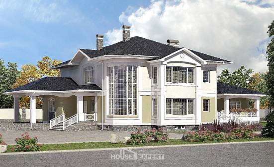 620-001-Л Проект трехэтажного дома и гаражом, просторный домик из газобетона Новодвинск | Проекты домов от House Expert