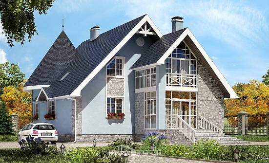 170-003-П Проект двухэтажного дома мансардой, красивый загородный дом из газобетона Няндома | Проекты домов от House Expert