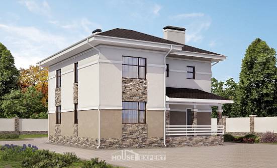 150-014-П Проект двухэтажного дома, бюджетный загородный дом из арболита Архангельск | Проекты домов от House Expert