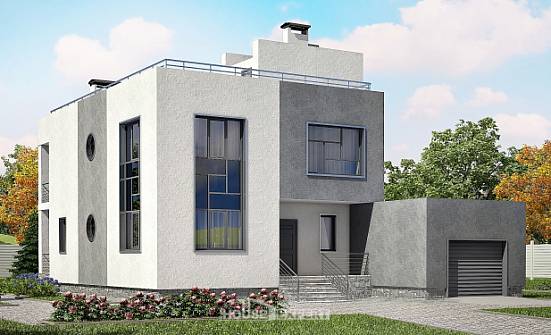 255-001-П Проект двухэтажного дома, гараж, уютный загородный дом из поризованных блоков Вельск | Проекты домов от House Expert