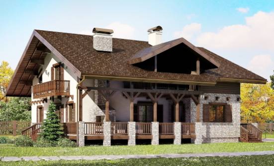 250-003-П Проект двухэтажного дома мансардой, классический домик из поризованных блоков Коряжма | Проекты домов от House Expert