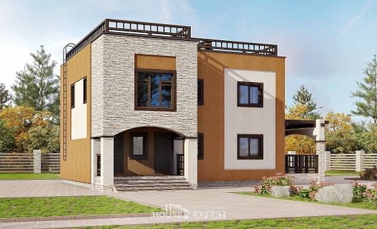 150-010-Л Проект двухэтажного дома, уютный коттедж из кирпича Вельск | Проекты домов от House Expert