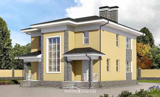 155-011-Л Проект двухэтажного дома, уютный коттедж из бризолита Няндома | Проекты домов от House Expert