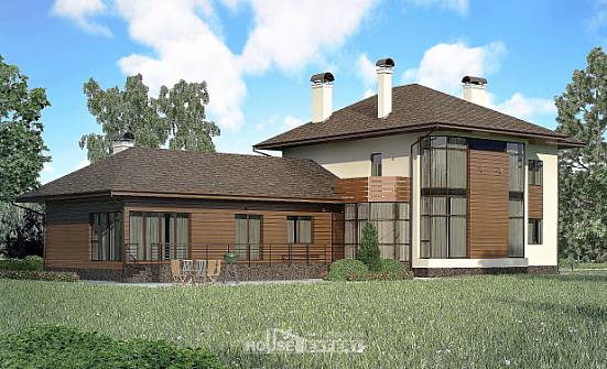 300-001-П Проект двухэтажного дома, красивый загородный дом из кирпича Новодвинск | Проекты домов от House Expert
