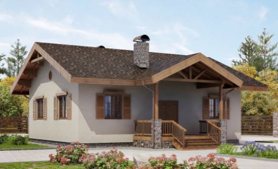090-002-Л Проект одноэтажного дома, уютный домик из кирпича Котлас | Проекты одноэтажных домов от House Expert