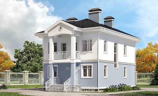 120-001-П Проект двухэтажного дома, недорогой загородный дом из теплоблока Новодвинск | Проекты домов от House Expert