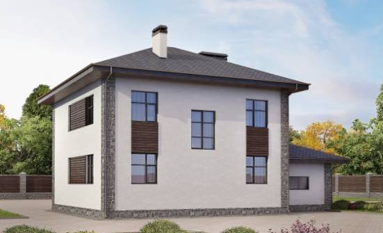 185-004-Л Проект двухэтажного дома и гаражом, средний дом из газосиликатных блоков Каргополь | Проекты домов от House Expert