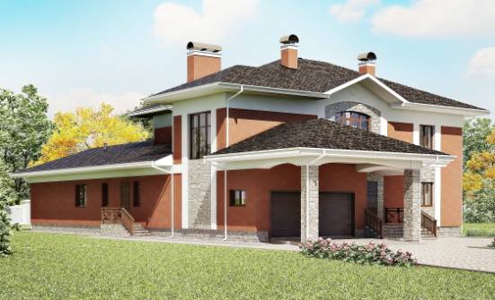 400-002-Л Проект двухэтажного дома и гаражом, просторный домик из кирпича Няндома | Проекты домов от House Expert