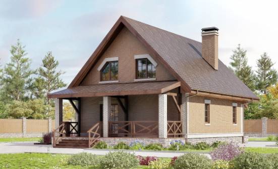 160-011-Л Проект двухэтажного дома с мансардой, простой домик из арболита Новодвинск | Проекты домов от House Expert