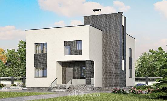 225-001-П Проект двухэтажного дома, современный дом из газобетона Северодвинск | Проекты домов от House Expert