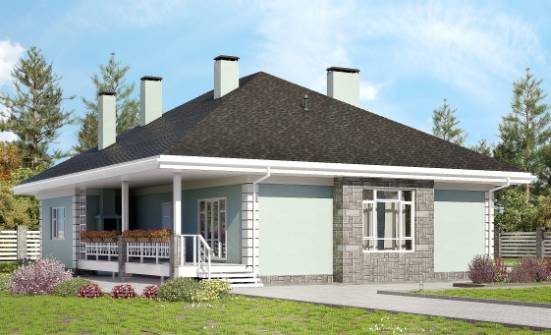 135-003-Л Проект одноэтажного дома, небольшой дом из бризолита Коряжма | Проекты домов от House Expert