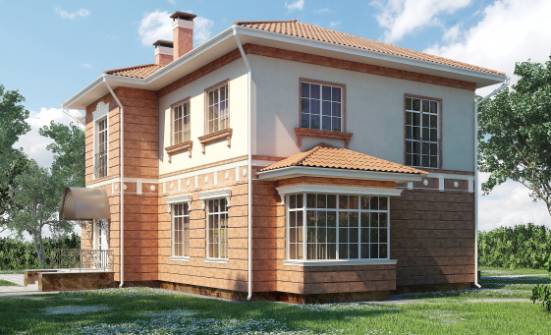 285-001-Л Проект двухэтажного дома и гаражом, классический домик из кирпича Котлас | Проекты домов от House Expert