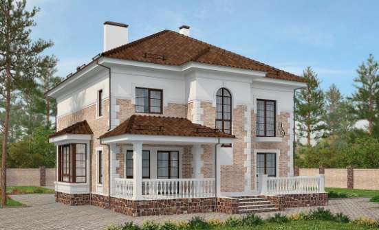220-008-П Проект двухэтажного дома, классический коттедж из кирпича Новодвинск | Проекты домов от House Expert