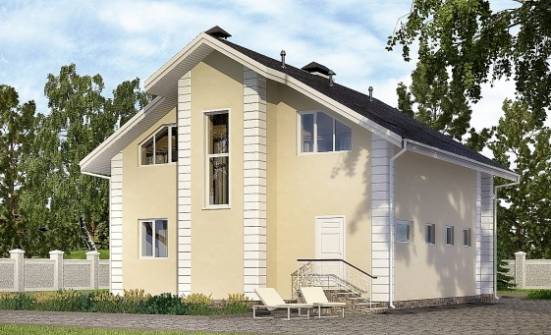 150-002-Л Проект двухэтажного дома с мансардой и гаражом, скромный домик из блока Вельск | Проекты домов от House Expert
