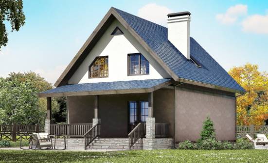 130-003-П Проект двухэтажного дома мансардой, уютный коттедж из твинблока Каргополь | Проекты домов от House Expert