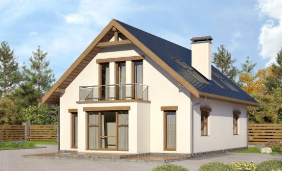155-012-П Проект двухэтажного дома мансардой, доступный дом из теплоблока Коряжма | Проекты домов от House Expert