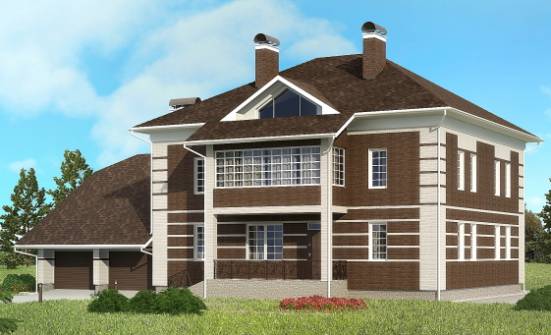 505-002-Л Проект трехэтажного дома и гаражом, уютный коттедж из кирпича Вельск | Проекты домов от House Expert