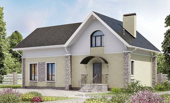 150-012-П Проект двухэтажного дома мансардой, скромный домик из пеноблока Коряжма | Проекты домов от House Expert