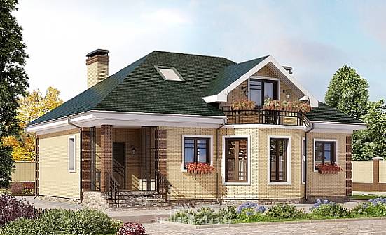 150-013-Л Проект двухэтажного дома мансардой, красивый дом из кирпича Няндома | Проекты домов от House Expert