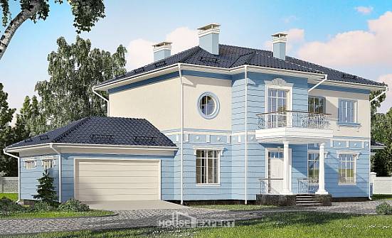 285-003-Л Проект двухэтажного дома, гараж, классический дом из кирпича Каргополь | Проекты домов от House Expert