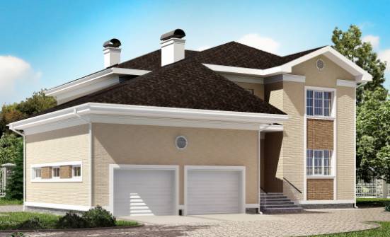 335-001-Л Проект двухэтажного дома и гаражом, уютный коттедж из кирпича Каргополь | Проекты домов от House Expert