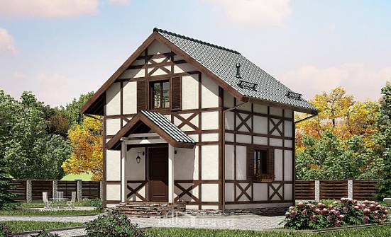 060-002-П Проект двухэтажного дома с мансардным этажом, классический коттедж из дерева Каргополь | Проекты домов от House Expert