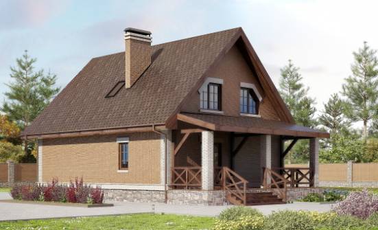 160-011-Л Проект двухэтажного дома с мансардой, простой домик из арболита Новодвинск | Проекты домов от House Expert