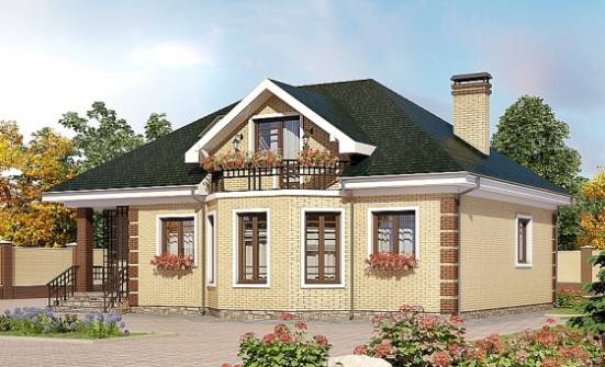 150-013-Л Проект двухэтажного дома мансардой, красивый дом из кирпича Няндома | Проекты домов от House Expert