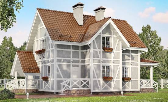 160-003-Л Проект двухэтажного дома мансардой, компактный коттедж из поризованных блоков Северодвинск | Проекты домов от House Expert