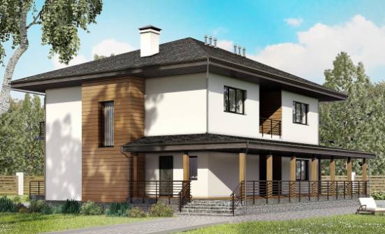 245-001-П Проект двухэтажного дома, просторный коттедж из бризолита Каргополь | Проекты домов от House Expert