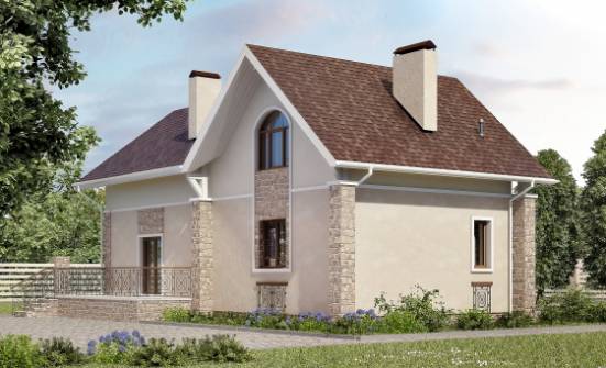 150-012-Л Проект двухэтажного дома с мансардой, классический дом из твинблока Вельск | Проекты домов от House Expert
