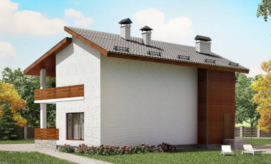 180-009-П Проект двухэтажного дома с мансардным этажом, красивый загородный дом из кирпича Новодвинск | Проекты домов от House Expert