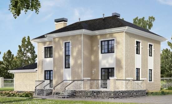 180-006-П Проект двухэтажного дома и гаражом, уютный домик из кирпича Северодвинск | Проекты домов от House Expert