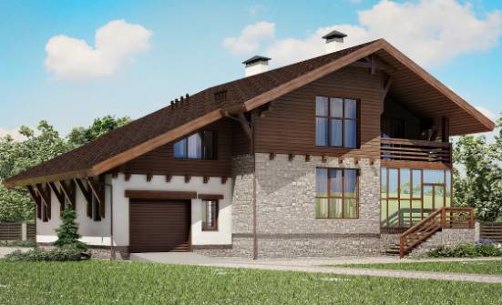420-001-П Проект трехэтажного дома мансардный этаж и гаражом, уютный домик из кирпича Котлас | Проекты домов от House Expert
