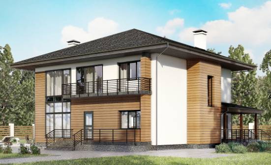 245-001-П Проект двухэтажного дома, просторный коттедж из бризолита Каргополь | Проекты домов от House Expert