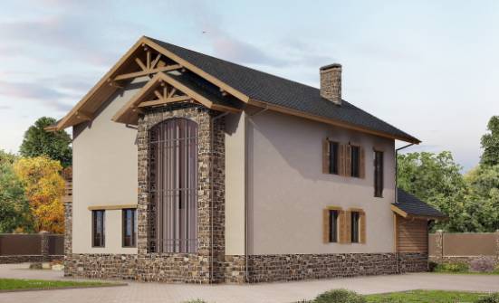 200-005-Л Проект двухэтажного дома и гаражом, современный загородный дом из арболита Няндома | Проекты домов от House Expert