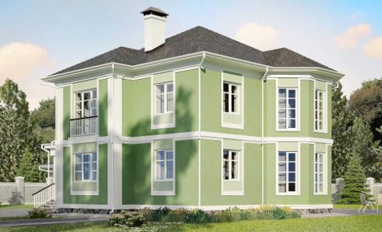 170-001-Л Проект двухэтажного дома и гаражом, компактный дом из пеноблока Няндома | Проекты домов от House Expert