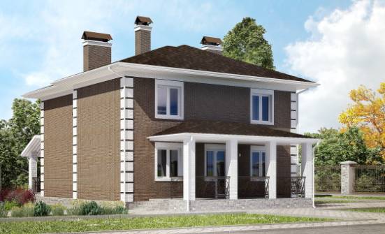 185-002-П Проект двухэтажного дома, доступный дом из блока Котлас | Проекты домов от House Expert