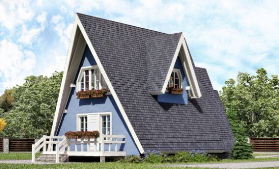 100-002-П Проект двухэтажного дома с мансардным этажом, классический коттедж из бревен Северодвинск | Проекты домов от House Expert