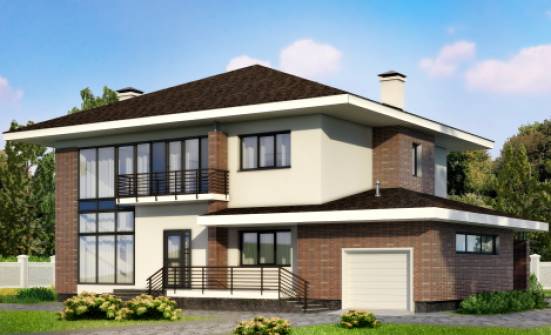 275-002-П Проект двухэтажного дома, гараж, классический загородный дом из кирпича Коряжма | Проекты домов от House Expert
