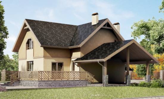 150-011-Л Проект двухэтажного дома с мансардой, гараж, небольшой дом из пеноблока Няндома | Проекты домов от House Expert