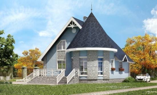 170-003-П Проект двухэтажного дома мансардой, красивый загородный дом из газобетона Няндома | Проекты домов от House Expert
