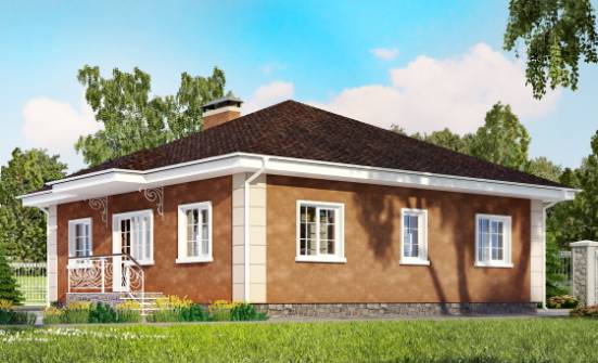 100-001-Л Проект одноэтажного дома, небольшой дом из газосиликатных блоков Архангельск | Проекты домов от House Expert