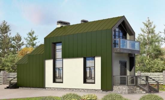 060-006-Л Проект двухэтажного дома мансардой, миниатюрный домик из керамзитобетонных блоков Северодвинск | Проекты домов от House Expert