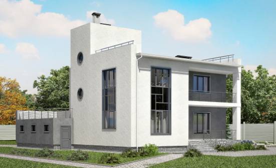 255-001-П Проект двухэтажного дома, гараж, уютный загородный дом из поризованных блоков Вельск | Проекты домов от House Expert