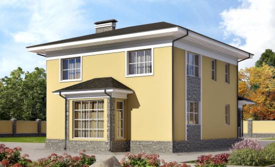 155-011-Л Проект двухэтажного дома, уютный коттедж из бризолита Няндома | Проекты домов от House Expert