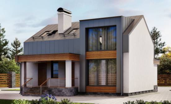 120-004-П Проект двухэтажного дома с мансардным этажом, бюджетный загородный дом из газосиликатных блоков Мирный | Проекты домов от House Expert