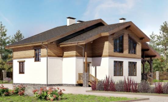 210-006-П Проект двухэтажного дома мансардой, просторный загородный дом из кирпича Вельск | Проекты домов от House Expert